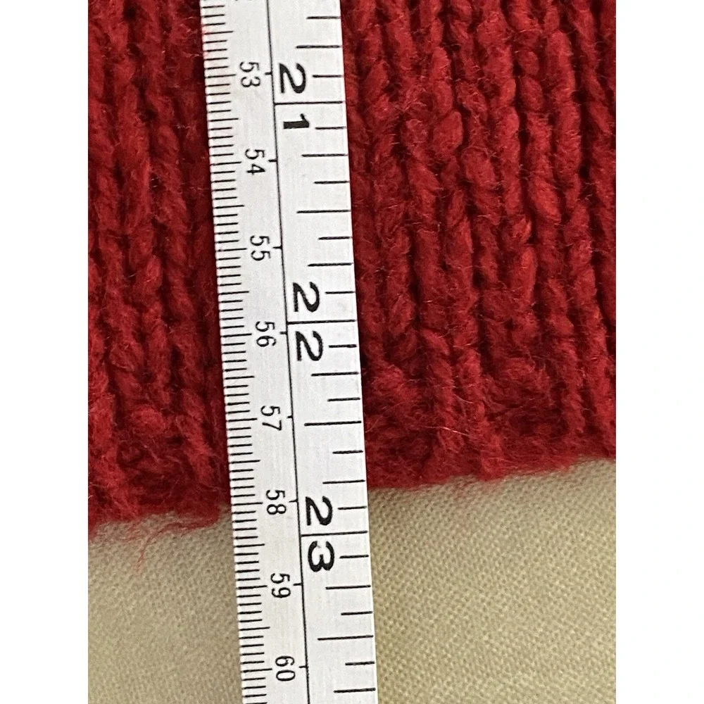 Apostrophe Women's Red Rolled Turtleneck Wool Blend Short Sleeve Sweater- Size L - Picture 11 of 11